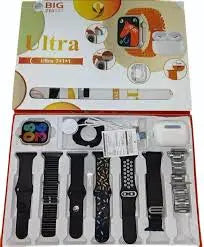 Ultra 7 in 1 Big 2.03 Infinite Display Smartwatch with Multi-Color Strap and Free Size: PICSTAR Multi-Saver Pack